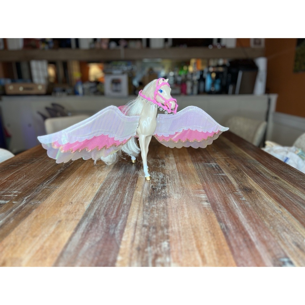 Barbie Horse & Sprinkles Fairy Friend - Rainbow Horse W/ Brush, Saddle - Vintage